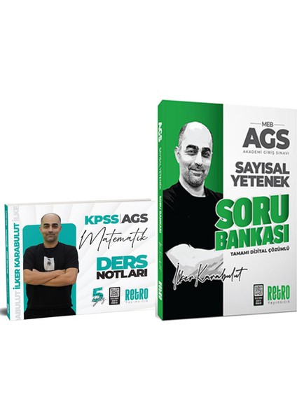 2026 Ags Sayısal Yetenek ( Matematik ) Soru Bankası + Ders Notu 2li Set
