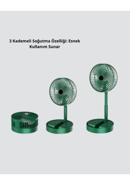 Lvsqvr Taşınabilir Şarjlı Mini Fan – Katlanabilir Gövde, 3 Hız Kademesi fırsatları