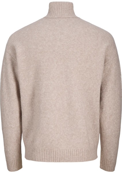 Erkek Yarım Fermuarlı Dik Yaka Bej Örme Kazak - 12278937 indirimleri