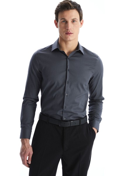 Yeni Sezon Slim Fit Uzun Kollu Gabardin Erkek Gömlek
