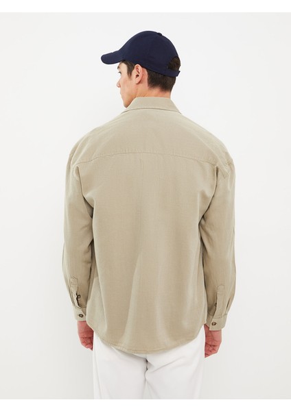 Yeni Sezon Rahat Kalıp Uzun Kollu Armürlü Erkek Gömlek Ceket indirimleri