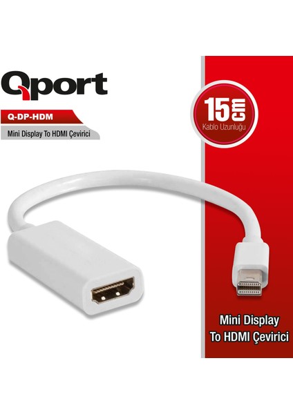 Qport Q-Dp-Hdm Mını Dısplay To HDMI Çevirici Adaptör