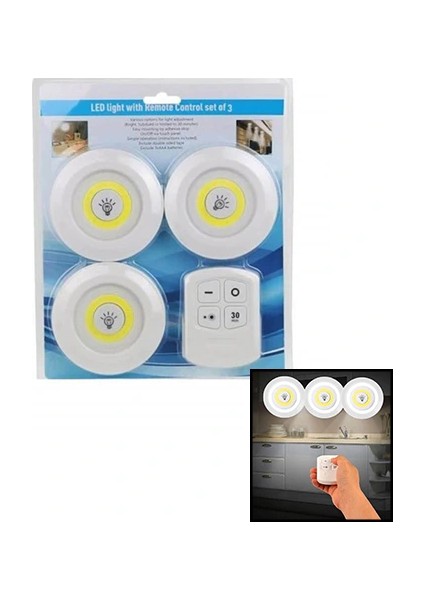 Ieg® Yuvarlak 3 Parça Dokunmati̇k - Kumandali Lamba Seti̇ (4887)