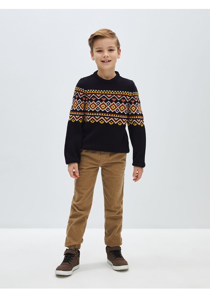 Yeni Sezon Bisiklet Yaka Desenli Uzun Kollu Erkek Çocuk Triko Kazak fiyatları