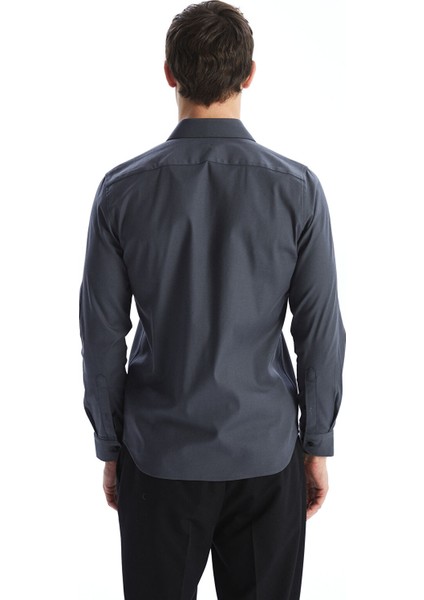 Yeni Sezon Slim Fit Uzun Kollu Gabardin Erkek Gömlek fırsatları