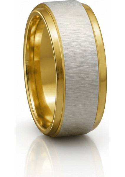 Altın ve Gümüş Renk 316L Kalite Paslanmaz Çelik Kadın Yüzük Alyans 27 Ölçü fiyatları