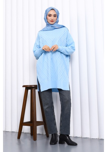 Bebe Mavi Bisiklet Yaka Soğuk Iplik Triko Tunik fiyatları