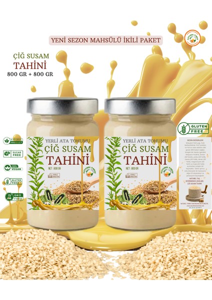 Çiğ Susam Tahini 800 gr x 2 Adet