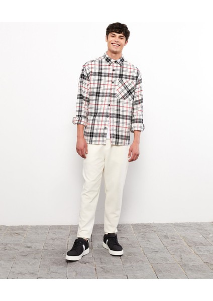 Yeni Sezon Rahat Kalıp Uzun Kollu Ekose Erkek Oduncu Gömlek Ceket