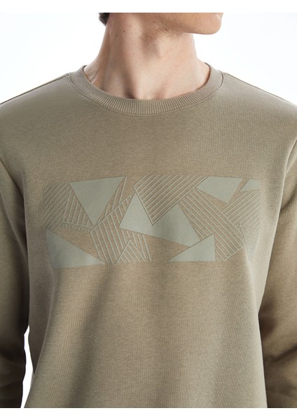 Yeni Sezon Bisiklet Yaka Baskılı Erkek Kalın Sweatshirt modelleri