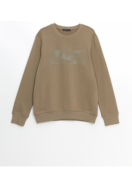 Yeni Sezon Bisiklet Yaka Baskılı Erkek Kalın Sweatshirt indirimleri