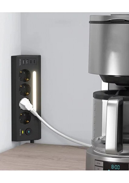 LP764 Çoklu Gece Lambalı Priz Yüksek Gerilim Korumalı 4’lü Priz 2xusb 2xtype-C Çıkışlı Grup Priz Çoğaltıcı modelleri