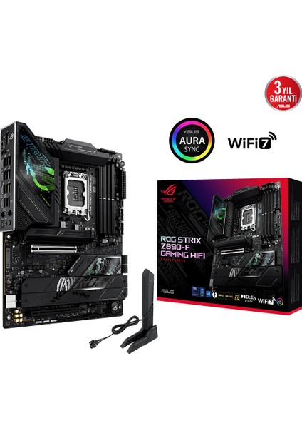 Asus Rog Strıx Z890-F Gamıng Wıfı 4x Ddr5 Dp/hdmı 5x M.2 1x 2.5glan/wıfı7/bt Usb3.2 1851P Anakart