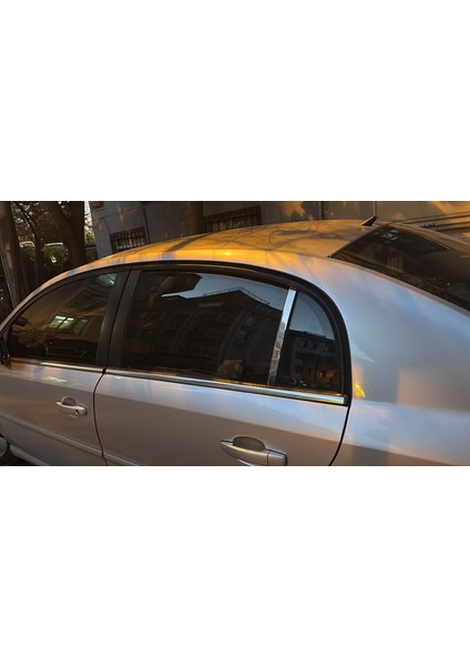 Opel Vectra C Kasaya Uyumlu Kapı Direği Krom Paslanmaz Çelik 2 Parça Cam Direk
