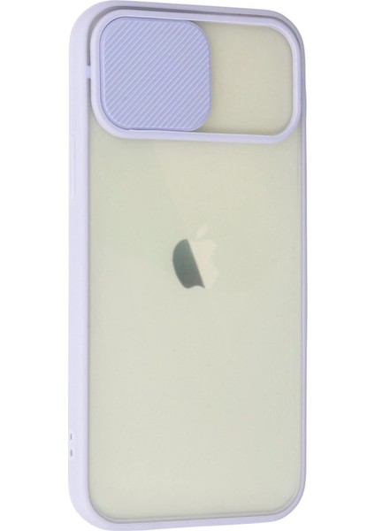 Iphone 12 Kılıf Palm Buzlu Kamera Sürgülü Silikon - Lila modelleri