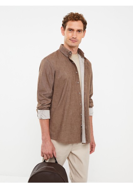 Yeni Sezon Regular Fit Uzun Kollu Gabardin Erkek Gömlek fiyatları