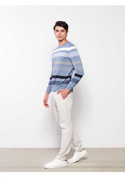 Yeni Sezon Bisiklet Yaka Uzun Kollu Çizgili Erkek Triko Kazak modelleri