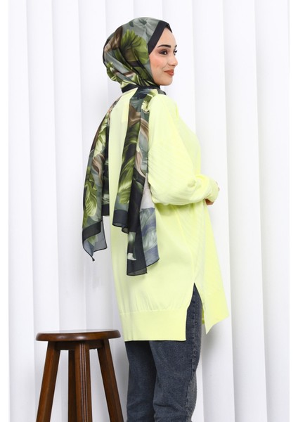 Sarı Bisiklet Yaka Soğuk İplik Triko Tunik fırsatları