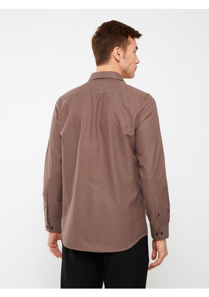 Yeni Sezon Slim Fit Uzun Kollu Armürlü Erkek Gömlek indirimleri