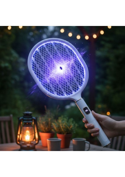 ® USB Şarjlı Beyaz Renk Kendiliğinden Standlı Şarj Göstergeli Uv Işıklı Sinek Öldürme Raketi LTD-718 fiyatları