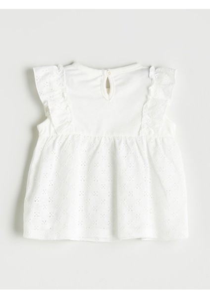 Yeni Sezon Pamuklu Fırfırlı Kız Bebek Bluz ve Kapri 2'li modelleri