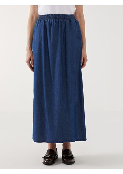 Yeni Sezon Beli Lastikli Kadın Jean Etek fiyatları