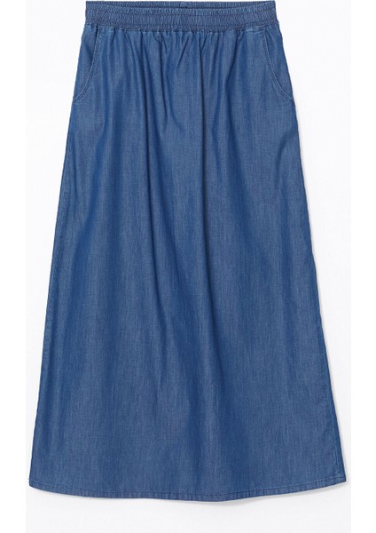 Yeni Sezon Beli Lastikli Kadın Jean Etek indirimleri