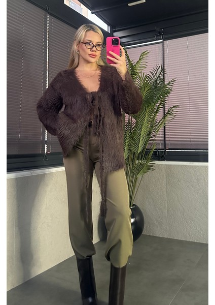 Kahverengi Marka Model Oversize Sakallı Hırka fiyatları