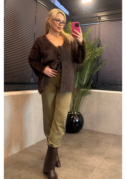 Kahverengi Marka Model Oversize Sakallı Hırka fırsatları