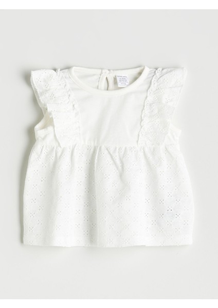 Yeni Sezon Pamuklu Fırfırlı Kız Bebek Bluz ve Kapri 2'li fiyatları