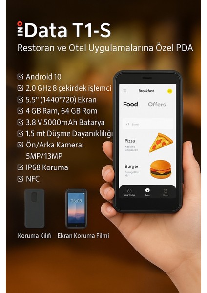 Idata T1S 5.5" Wıfı Androıd 10 4GB-RAM/64GB-ROM El Terminalı fiyatları