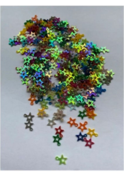 Pleksi Janjan Yıdız Plastik El Işleme Pul 7mm. 15GRAM. Takriben 410 Adet. fiyatları