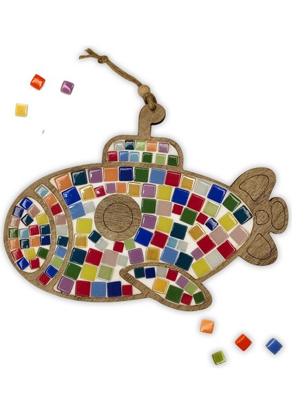 Denizaltı Mozaik Sanat Seti- Ahşap Figürlü Sanatsal Mozaik Çocuk Etkinlik Seti-Kendin Yap Seti modelleri