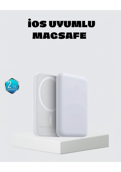 Magsafe 15W Kablosuz Hızlı Şarj, Lightning Girişli Taşınabilir Batarya