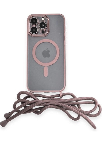 Iphone 14 Pro Kılıf Divo Lazer Askılı Magsafe Kapak - Pembe