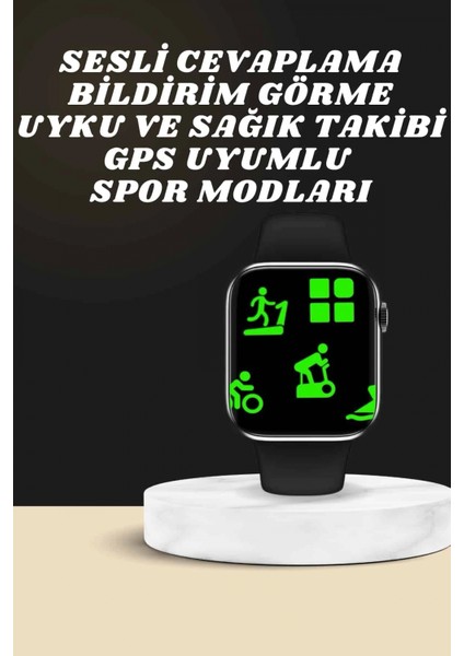 Ieg® Akıllı Saat Wireless Şarj Yüksek Çözünürlüklü Müzik Dinleme Sesli Cevaplama fırsatları