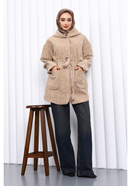 Vizon Çırçıtlı Kuşaklı Kaşe Ceket fiyatları