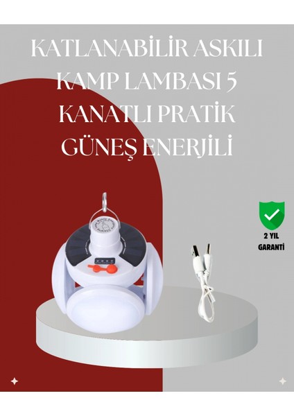 Uzaktan Kumandalı, 360 Derece Katlanabilir Solar LED Aydınlatma Çadır Lambası