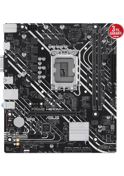 Asus Prıme H610M-K 2xddr5 Vga/hdmı 1xm.2 1xglan 1700P Anakart fiyatları