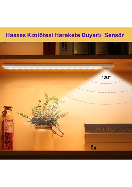 Hareket Sensörlü Akıllı Aydınlatma Lambası Şarjlı Fonksiyonel Tasarruflu 10 LED Pır Ampul