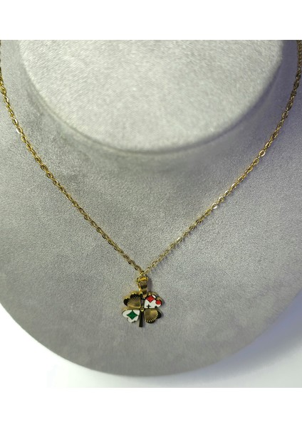 Çelik Dört Yapraklı Yonca Kolye Şans Kolyesi Kararmaz Kadın Takı fiyatları