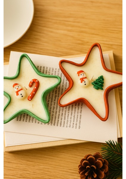 2’li Yılbaşı Temalı Deniz Yıldızı Mum & Yasemin Kokulu – Dekoratif Özel Tasarım