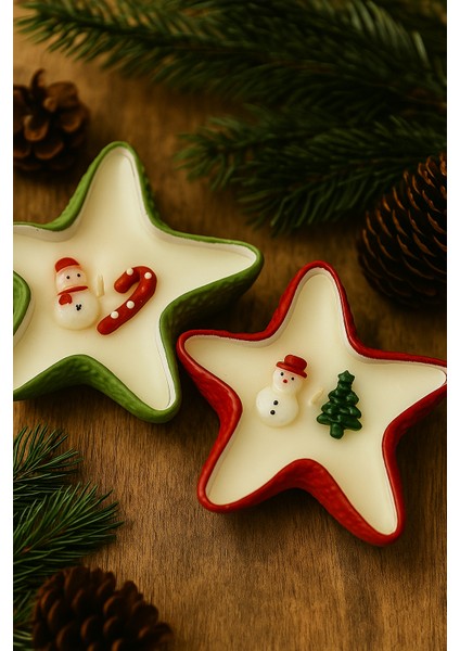 2’li Yılbaşı Temalı Deniz Yıldızı Mum & Yasemin Kokulu – Dekoratif Özel Tasarım fiyatları