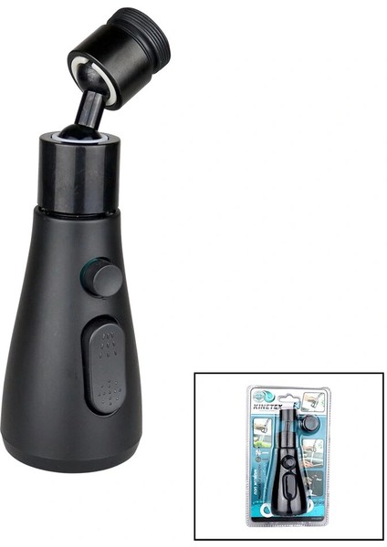 Ieg® 360 Derece Dönebi̇len- 3 Mod Si̇yah Yağmur Püskürtme Borulu Kubar Musluk Ucu KTX-3289 (4887)
