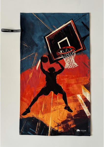 Mikrofiber, Basketbol Spor Havlusu 40X75 Asılabilir, Pamuklu, Hızlı Kuruma Özel Tasarım- Dunk