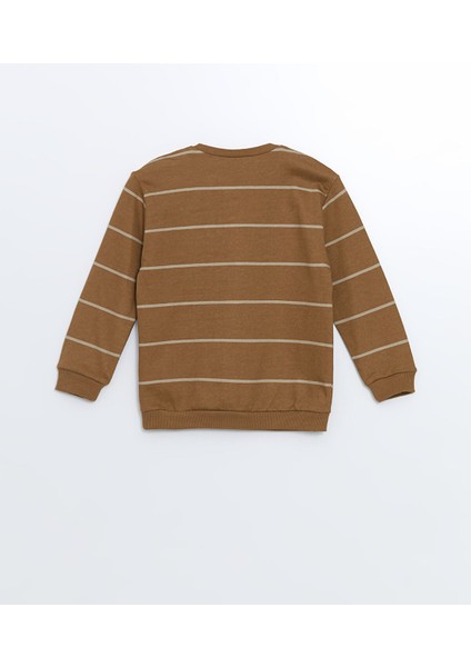 Yeni Sezon Bisiklet Yaka Uzun Kollu Baskılı Erkek Bebek Sweatshirt 2'li indirimleri