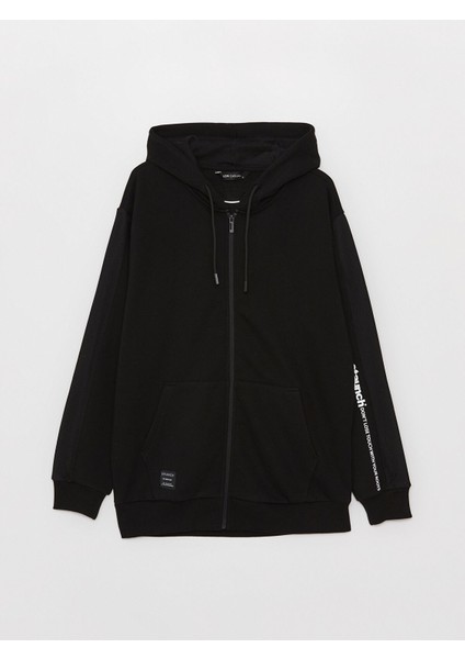 Yeni Sezon Kapüşonlu Uzun Kollu Erkek Kalın Fermuarlı Sweatshirt