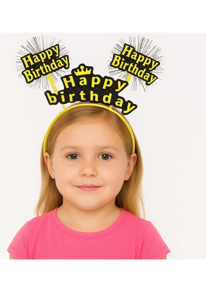 Ieg® Doğum Günü Kutlaması Için Sarı Taç – Işıltılı Yazılı Parti Tacı (4887)