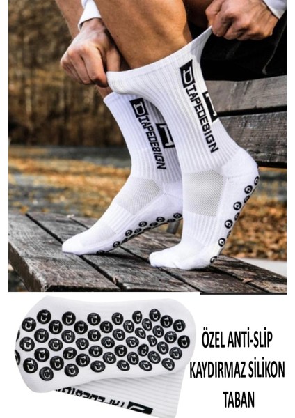 Kaydırmaz Silikon Tabanlı Futbol Çorabı Kauçuk Havlu Taban Dikişsiz Maç Sporcu Tozluk Halı Saha Maç