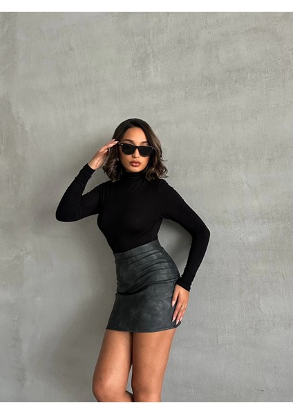 Nrtmsa Eskitme Deri Mini Etek (Beden: M) indirimleri